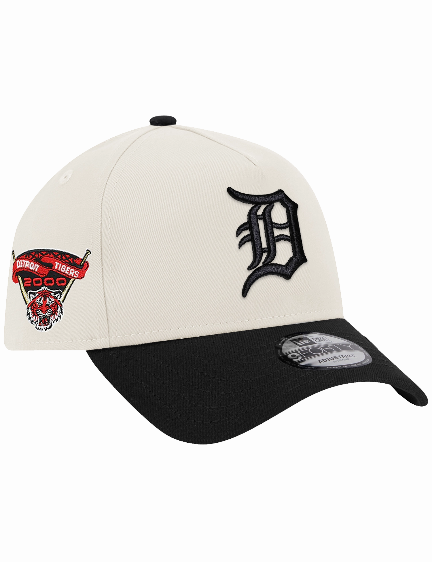 Detroit Tigers New Era MLB 00 Side Patch 9FORTY A-Frame Snapback Hat - Chrome
