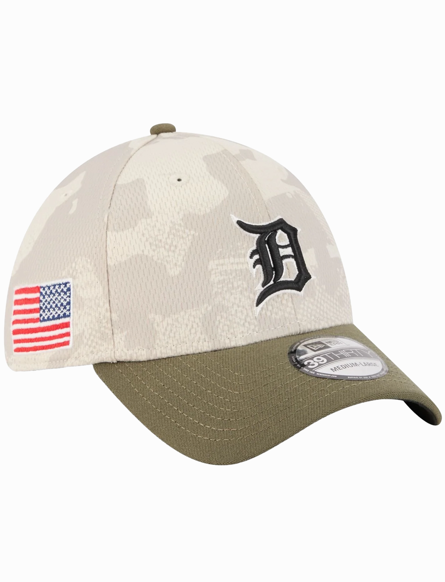 Detroit Tigers New Era MLB Armed Forces 2025 39THIRTY Stretch-Fit Hat