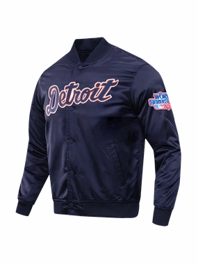Detroit Tigers Pro Standard MLB Team Classic Satin Button Jacket - Navy