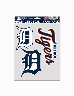 Detroit Tigers Wincraft MLB Team 3 Pack Decal Set