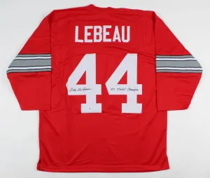 Dick LeBeau Signed Ohio State Buckeyes Jersey Inscid 57 Nat Champs (Beckett COA)
