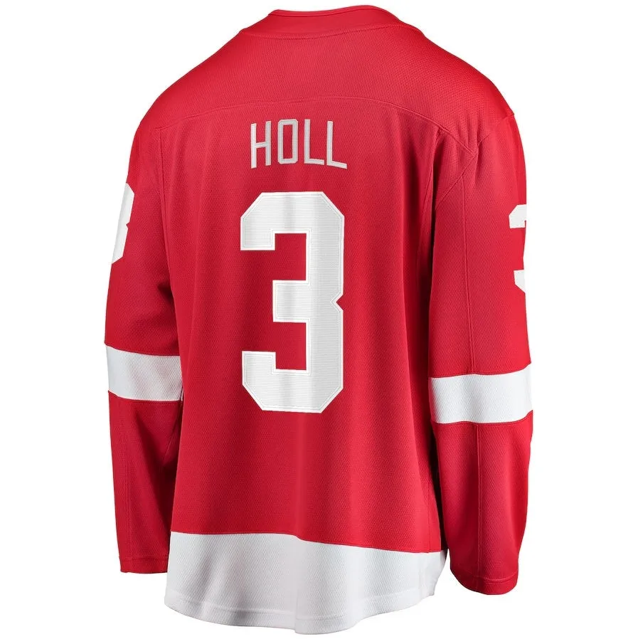 D.Red Wings #3 Justin Holl Fanatics Home Breakaway Jersey - Red Stitched American Hockey Jerseys