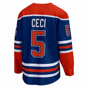 E.Oilers #5 Cody Ceci Fanatics Branded Home Breakaway Player Jersey  Royal Stitched American Hockey Jerseys