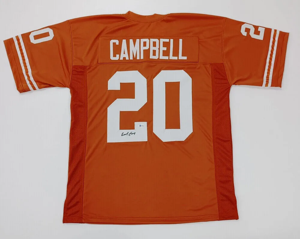 Earl Campbell Signed Texas Longhorns Jersey (Beckett COA) Oilers All Pro R.B