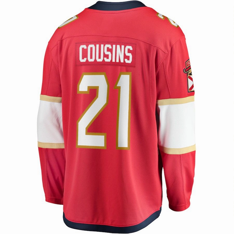 F.Panthers #21 Nick Cousins Fanatics Branded Home Breakaway Player Jersey Red Stitched American Hockey Jerseys