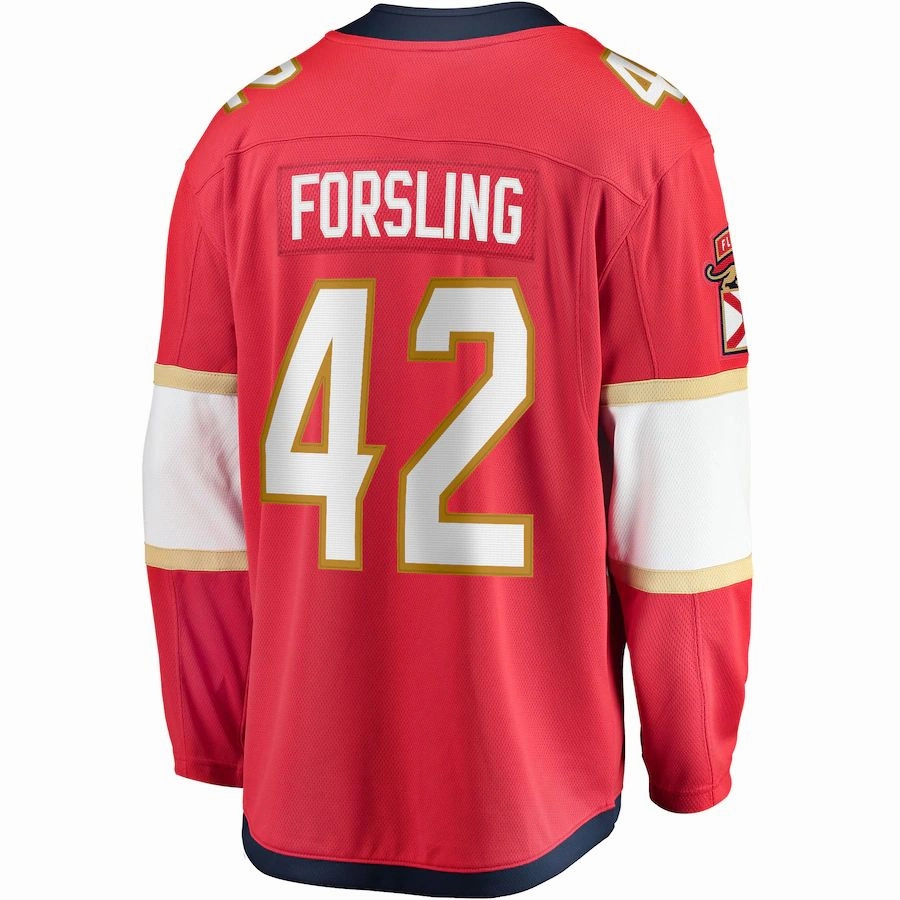 F.Panthers #42 Gustav Forsling Fanatics Branded Home Breakaway Player Jersey Red Stitched American Hockey Jerseys
