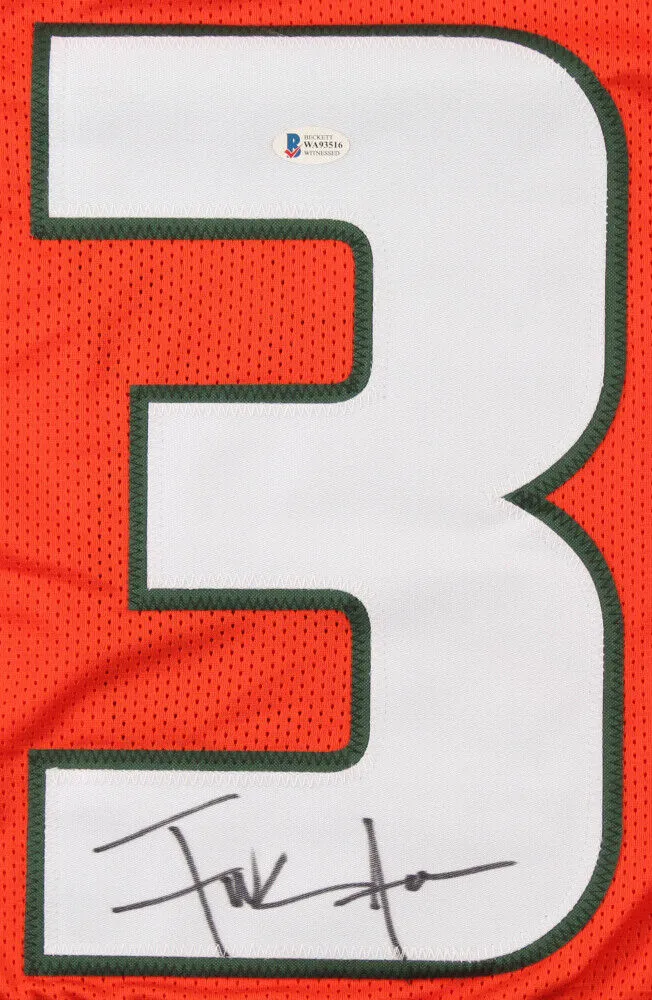 Frank Gore Signed Miami Hurricane Jersey (Beckett COA)  5Pro Bowl Running Back