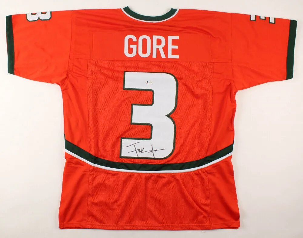 Frank Gore Signed Miami Hurricane Jersey (Beckett COA)  5Pro Bowl Running Back
