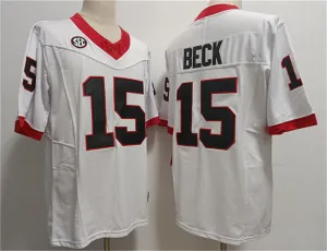 G.Bulldogs #15 Carson Beck White Stitched Jersey College Jerseys