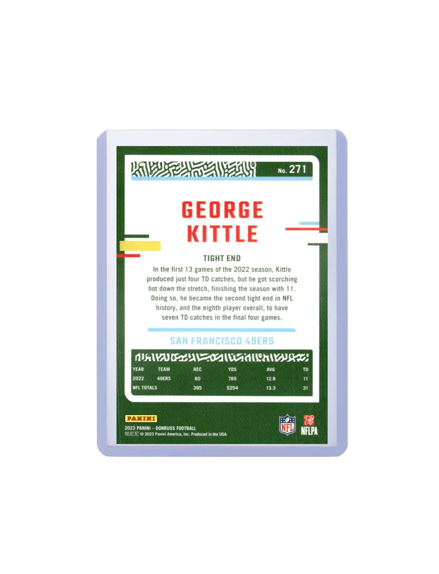 George Kittle San Francisco 49ers Panini NFL 23-24 Donruss Card