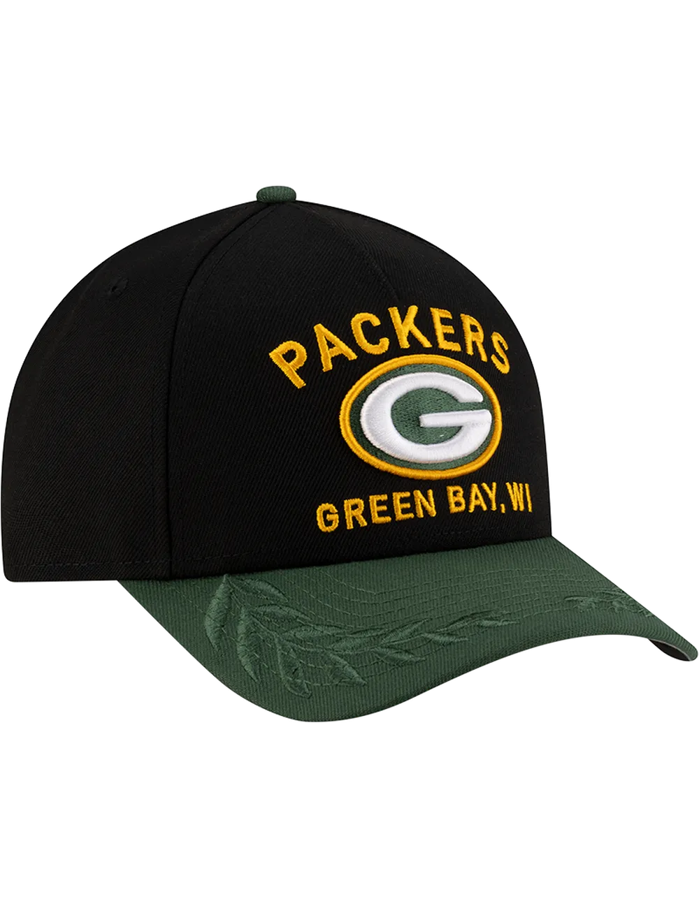 Green Bay Packers New Era NFL 25 Draft 9FORTY M-Crown Snapback Hat - Black