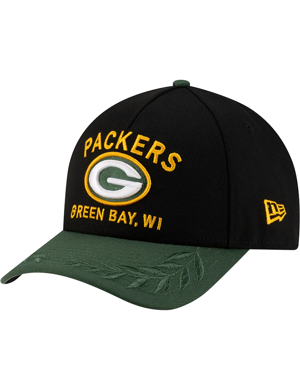 Green Bay Packers New Era NFL 25 Draft 9FORTY M-Crown Snapback Hat - Black