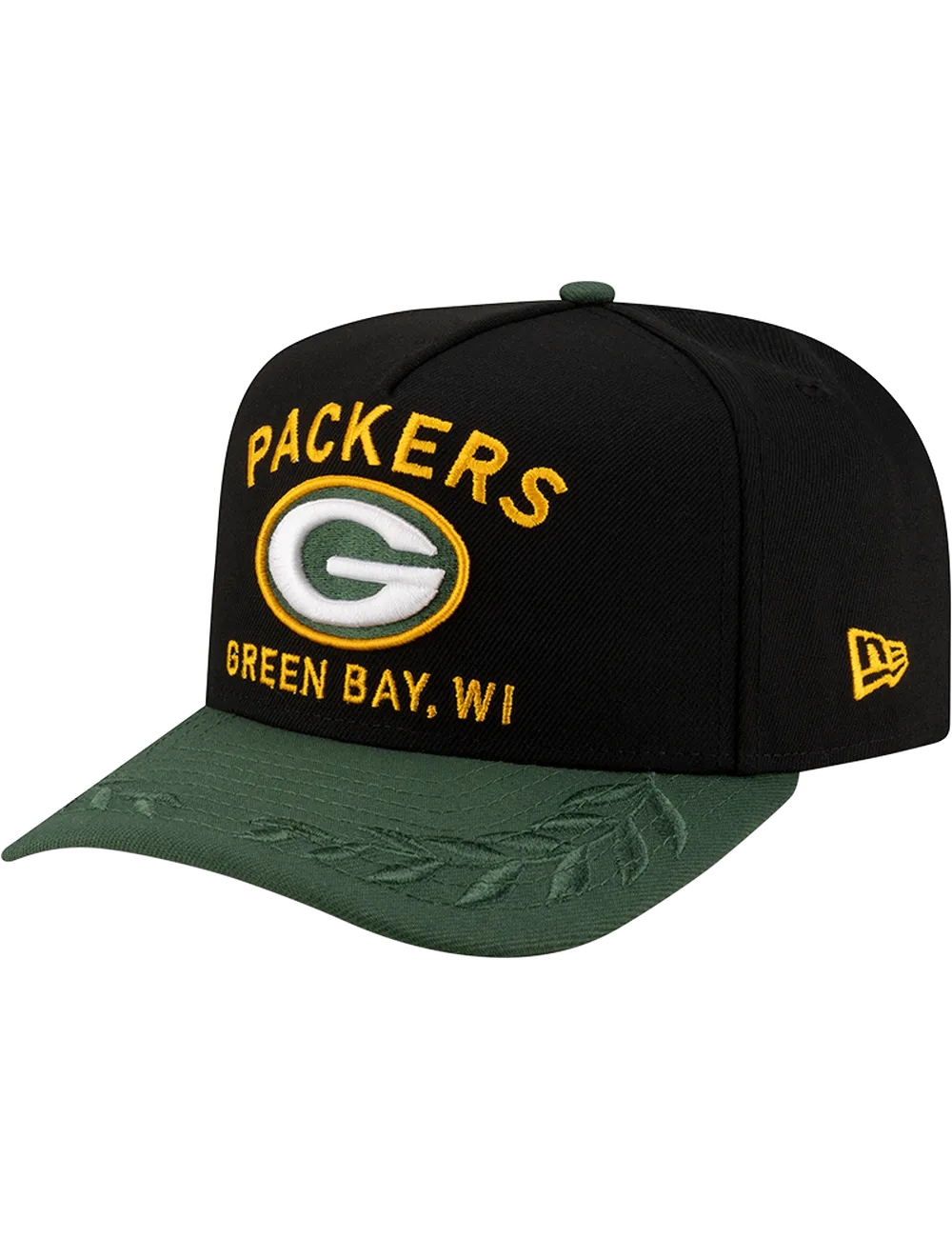 Green Bay Packers New Era NFL 25 Draft Pre-Curved 9FIFTY A-Frame Snapback Hat - Black
