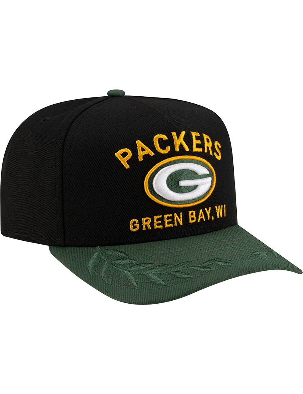 Green Bay Packers New Era NFL 25 Draft Pre-Curved 9FIFTY A-Frame Snapback Hat - Black