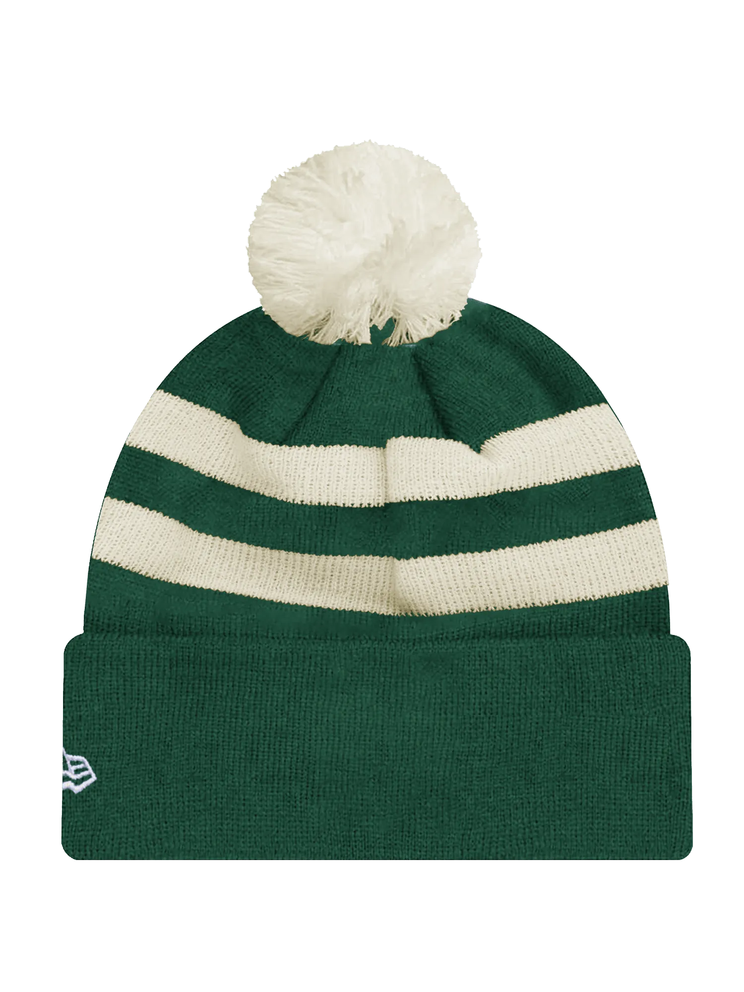 Green Bay Packers New Era NFL Ivory Stripe Pom Knit Beanie - Green