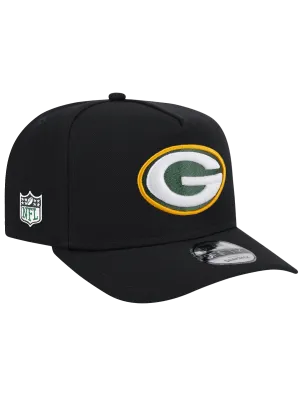 Green Bay Packers New Era NFL Team 9FIFTY A-Frame Pre-Curved Snapback Hat - Black