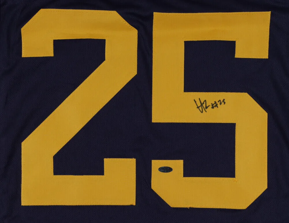Hassan Haskins Signed Michigan Wolverines Jersey (Playball ink Hologram) Sr. R.B