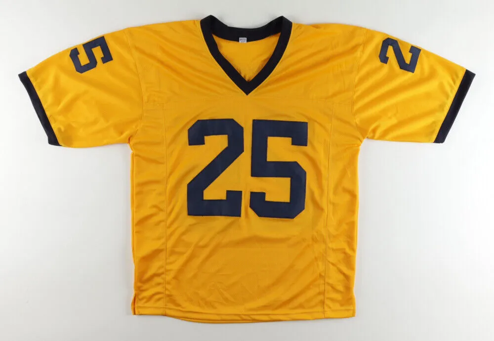 Hassan Haskins Signed Michigan Wolverines Throwback Jersey (JSA Holo) Senior. RB