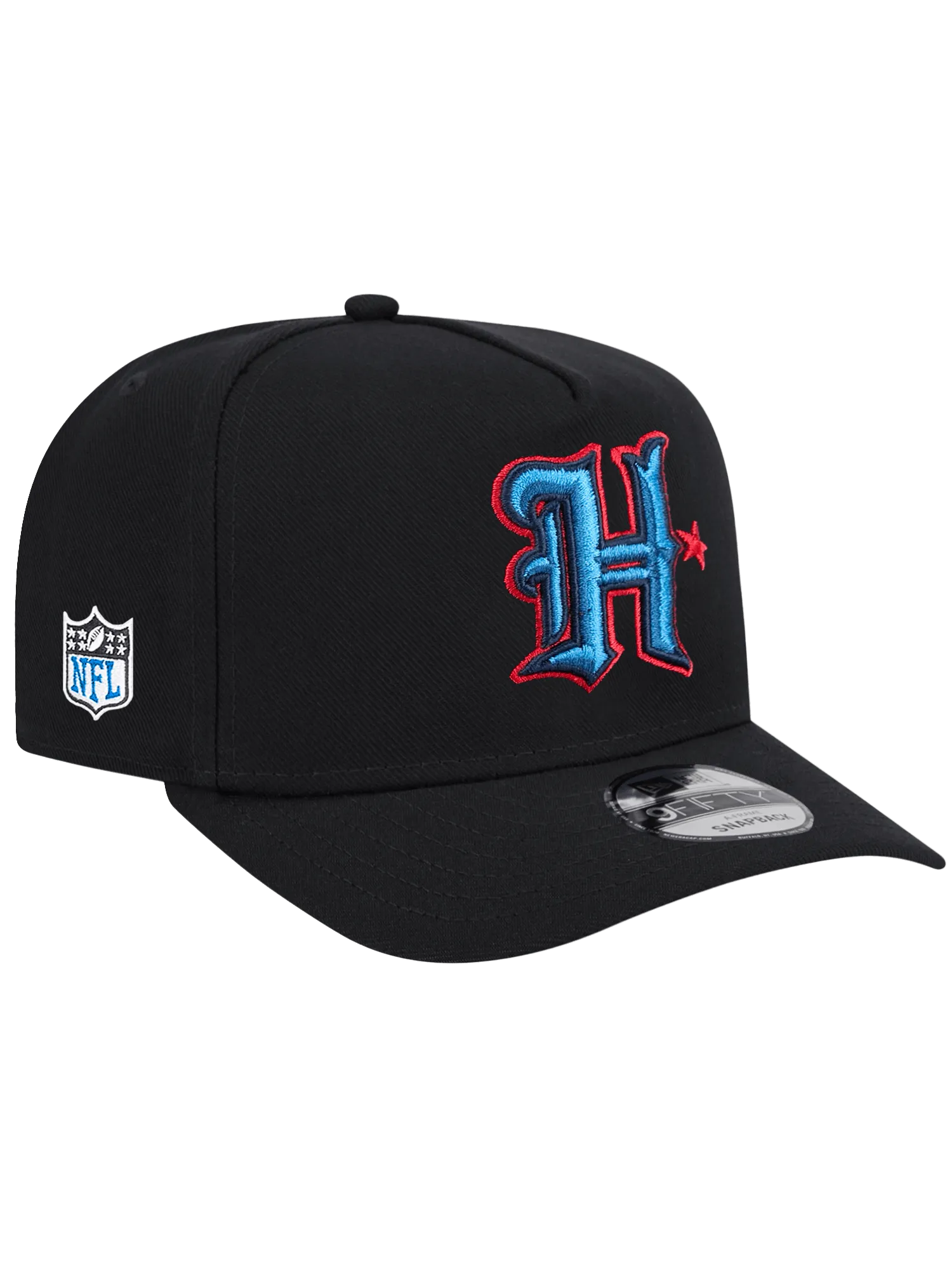 Houston Texans New Era NFL Team 9FIFTY A-Frame Pre-Curved Snapback Hat - Black