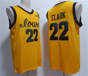 I.Hawkeyes #22 Caitlin Clark Yellow Stitched Jersey College Jerseys