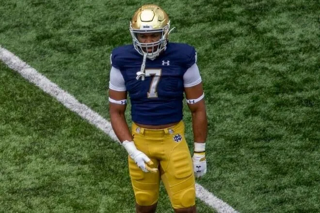 Isaiah Foskey Signed Notre Dame Fighting Irish Mini Helmet (JSA COA) 2022 Sr. DE
