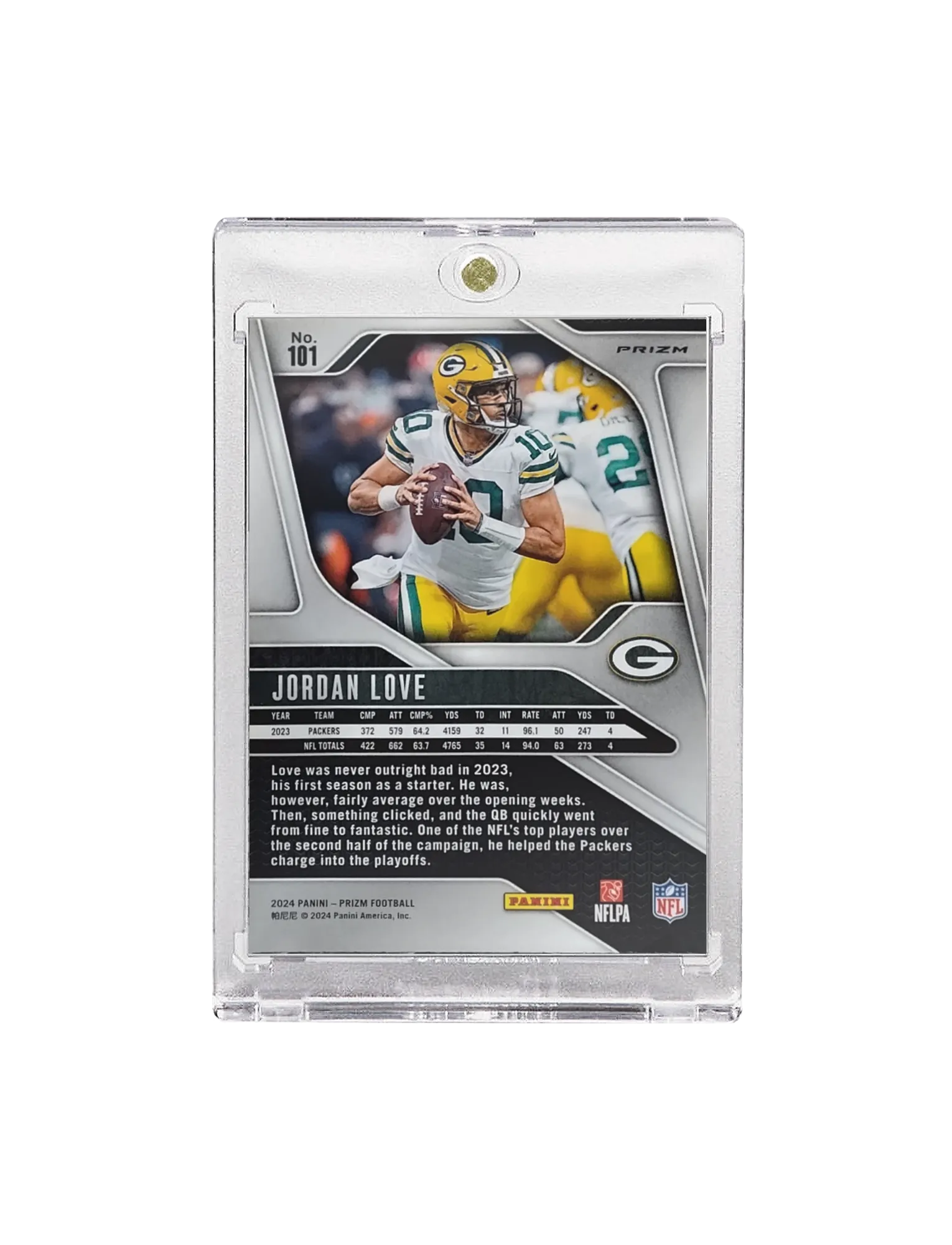 Jordan Love Green Bay Packers Panini NFL Prizm 24 Orange Lazer Card