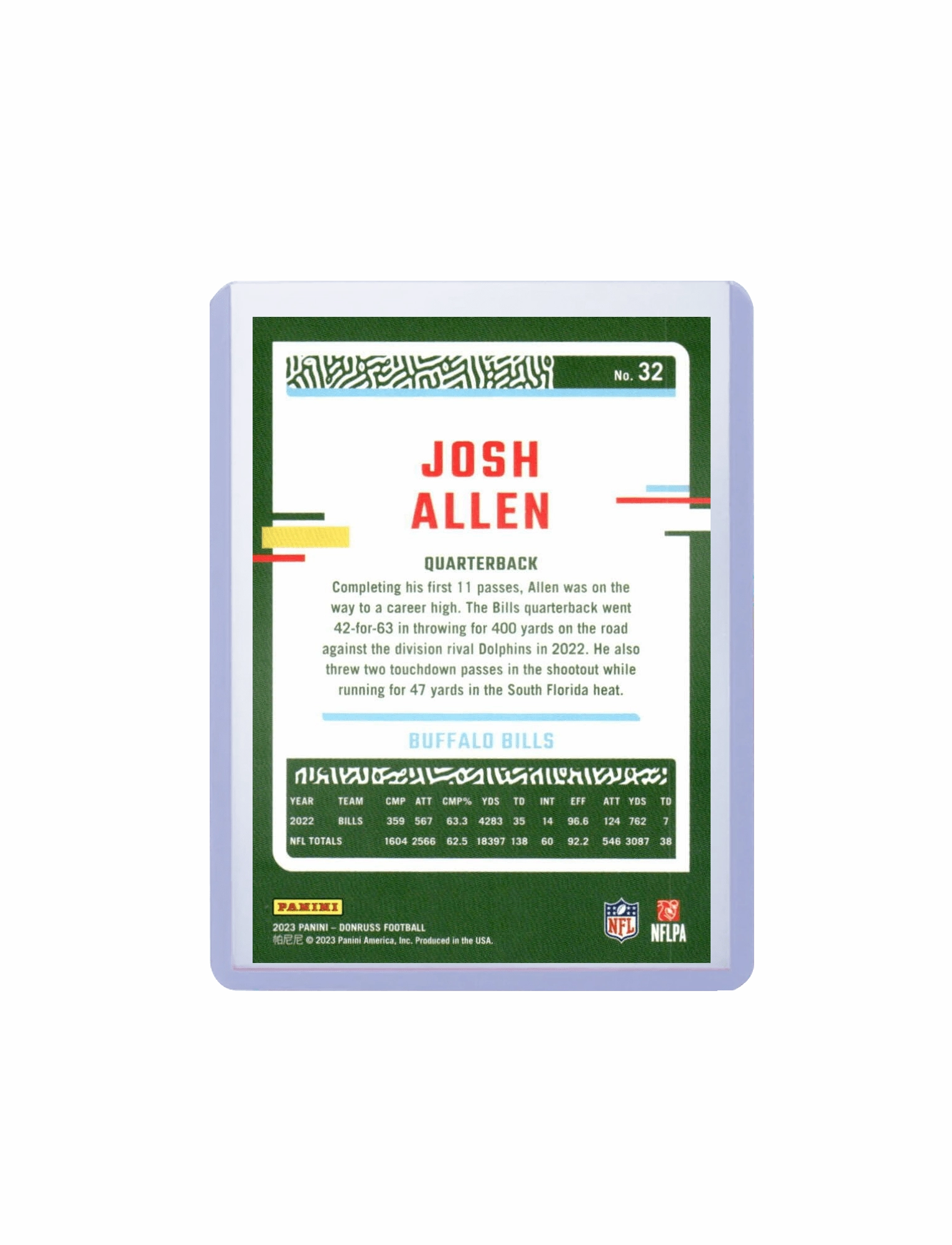 Josh Allen Buffalo Bills Panini NFL 23-24 Donruss Card