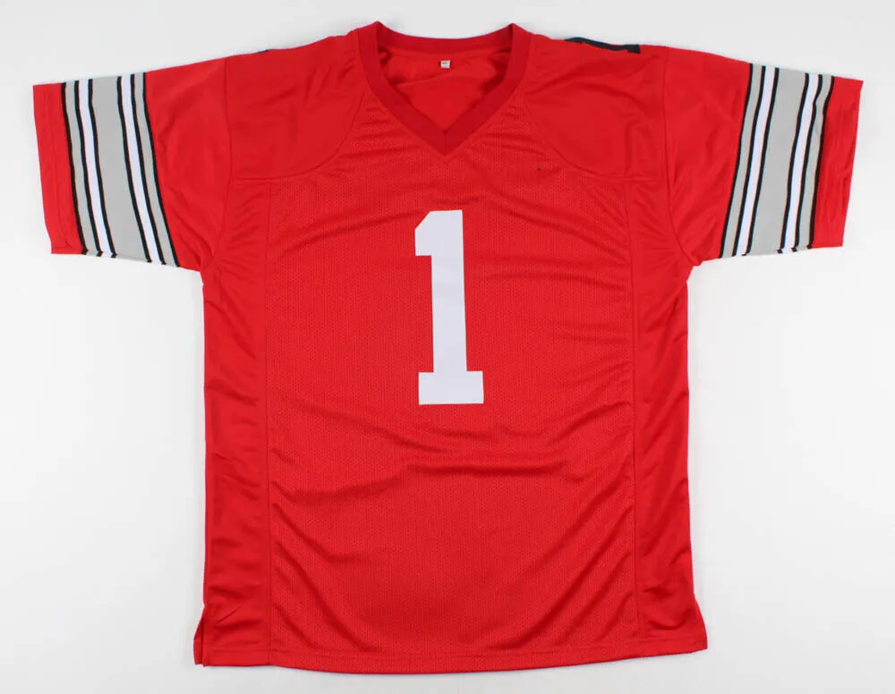 Justin Fields Signed Ohio State Buckeye Jersey (JSA COA) 2021 1st Round Pk Bears