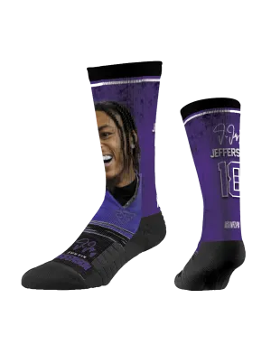 Justin Jefferson Minnesota Vikings Strideline NFL Profile Premium Sub Crew Socks