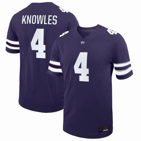 K.State Wildcats #4 Malik Knowles NIL Replica Football Jersey  Purple Stitched American College Jerseys