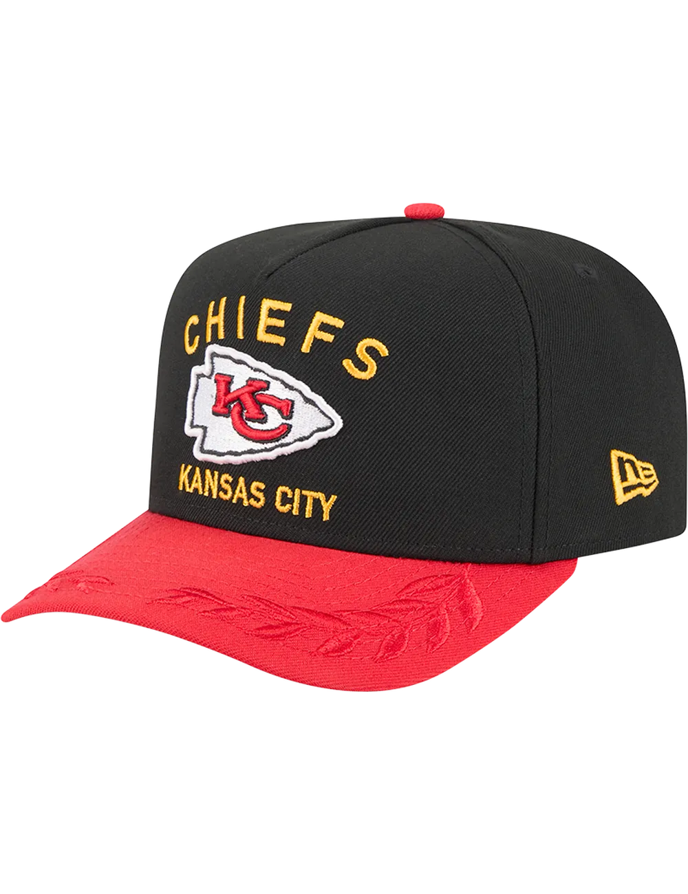 Kansas City Chiefs New Era NFL 25 Draft Pre-Curved 9FIFTY A-Frame Snapback Hat - Black
