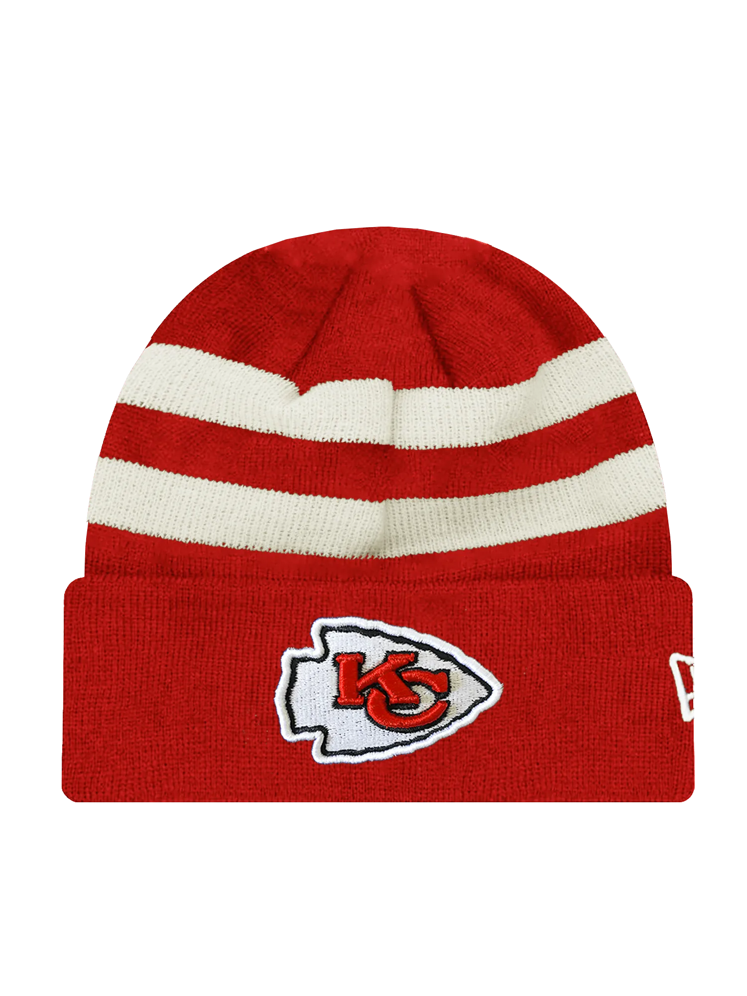 Kansas City Chiefs New Era NFL Ivory Stripe Knit Beanie - Red