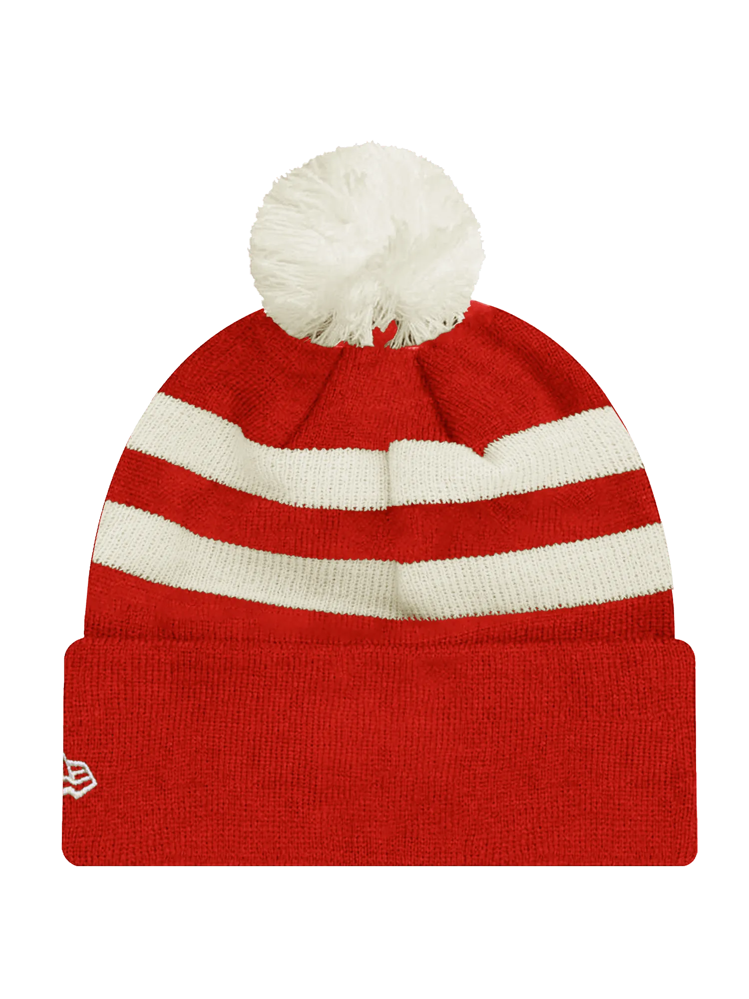 Kansas City Chiefs New Era NFL Ivory Stripe Pom Knit Beanie - Red