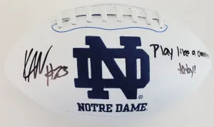 Kyren Williams "Play Like A Champion Today!" Signed Notre Dame Logo Football