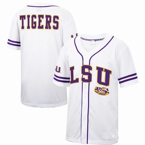 L.Tigers Colosseum Free Spirited Baseball Jersey White Purple Stitched American College Jerseys
