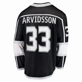 LA.Kings #33 Viktor Arvidsson Fanatics Branded Home Breakaway Player Jersey Black Stitched American Hockey Jerseys