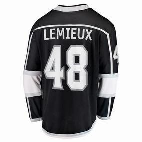 LA.Kings #48 Brendan Lemieux Fanatics Branded Home Breakaway Player Jersey Black Stitched American Hockey Jerseys