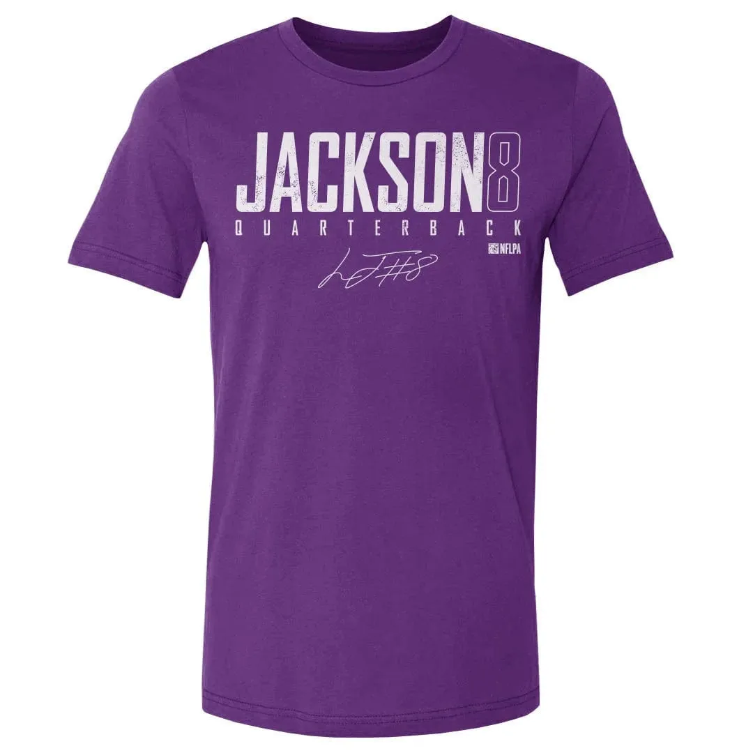 Lamar Jackson Baltimore Ravens 500 Level NFL Elite T-Shirt - Purple