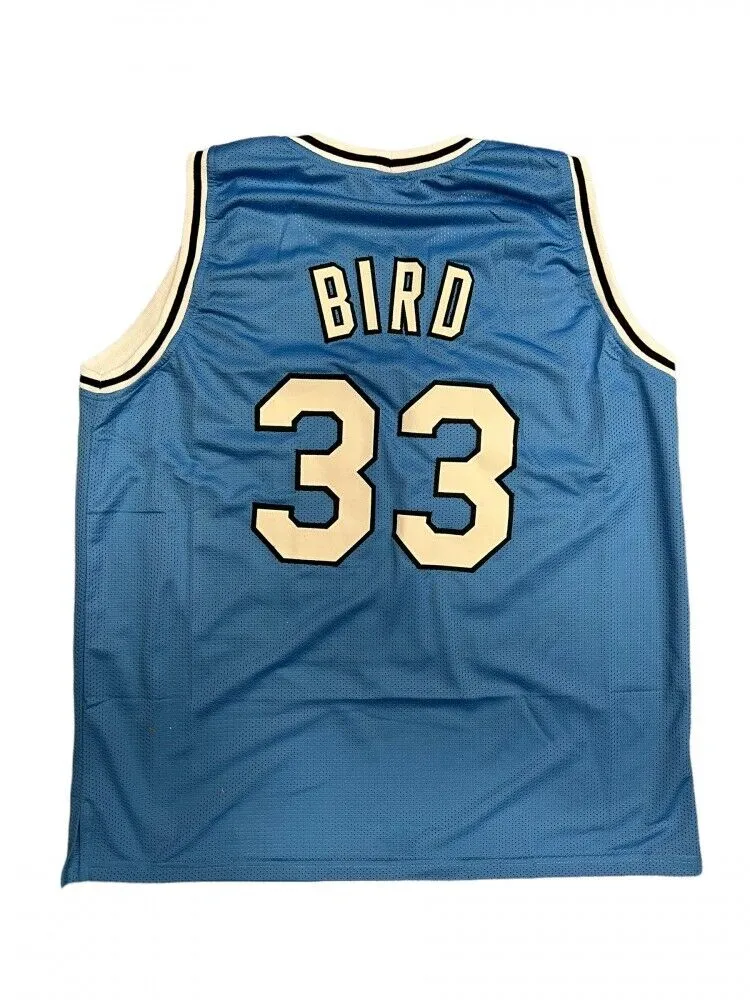 Larry Bird Signed Indiana State Sycamore Jersey (Bird Player Holo) Celtics HOFer