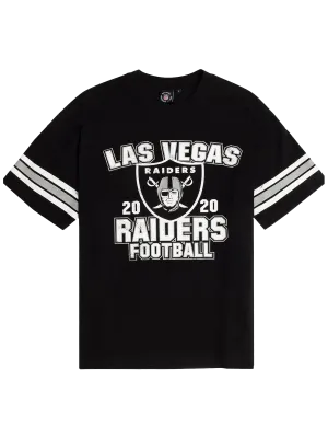 Las Vegas Raiders Majestic NFL Vintage Stripe Oversized T-Shirt - Black