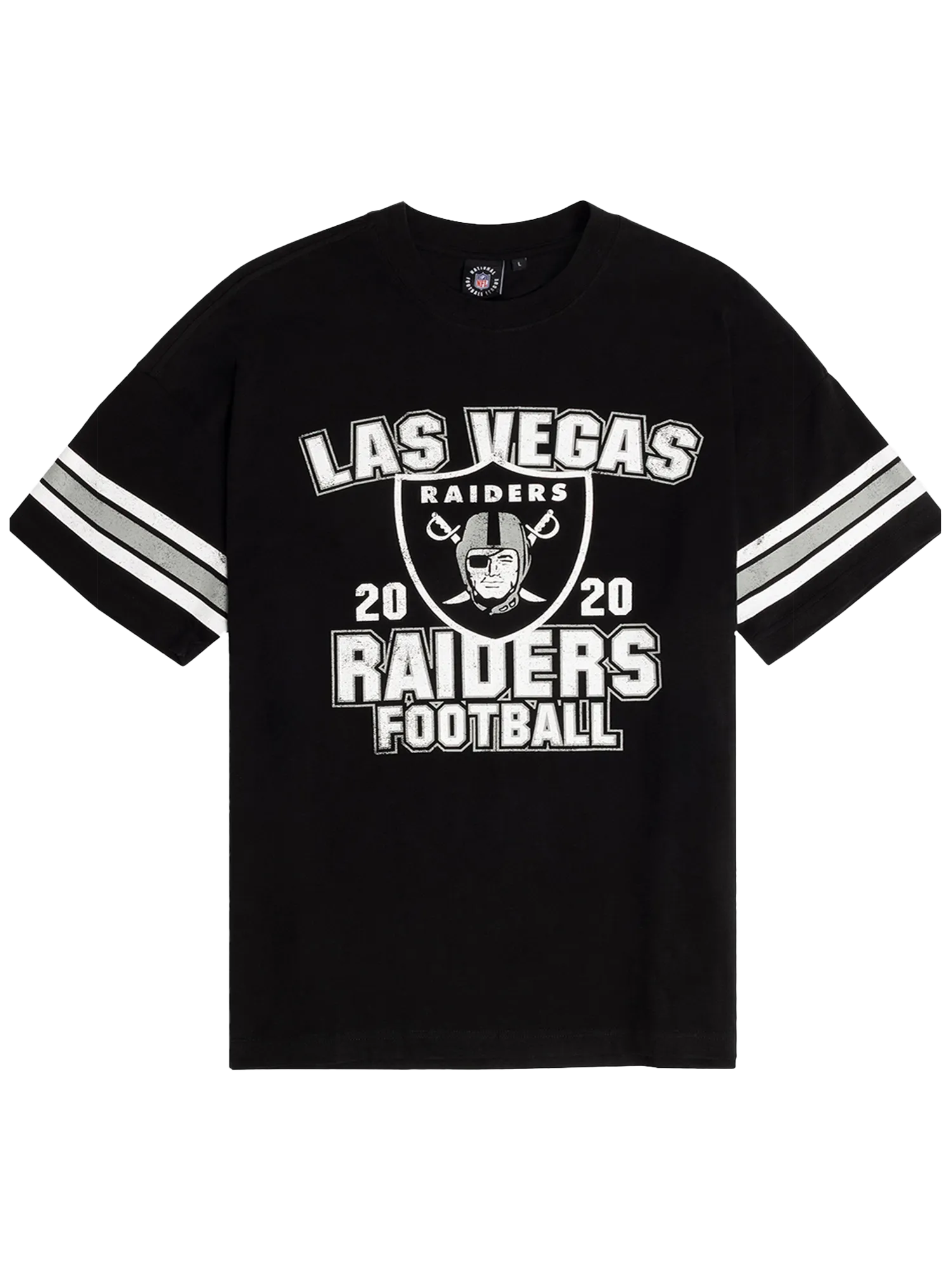 Las Vegas Raiders Majestic NFL Vintage Stripe Oversized T-Shirt - Black