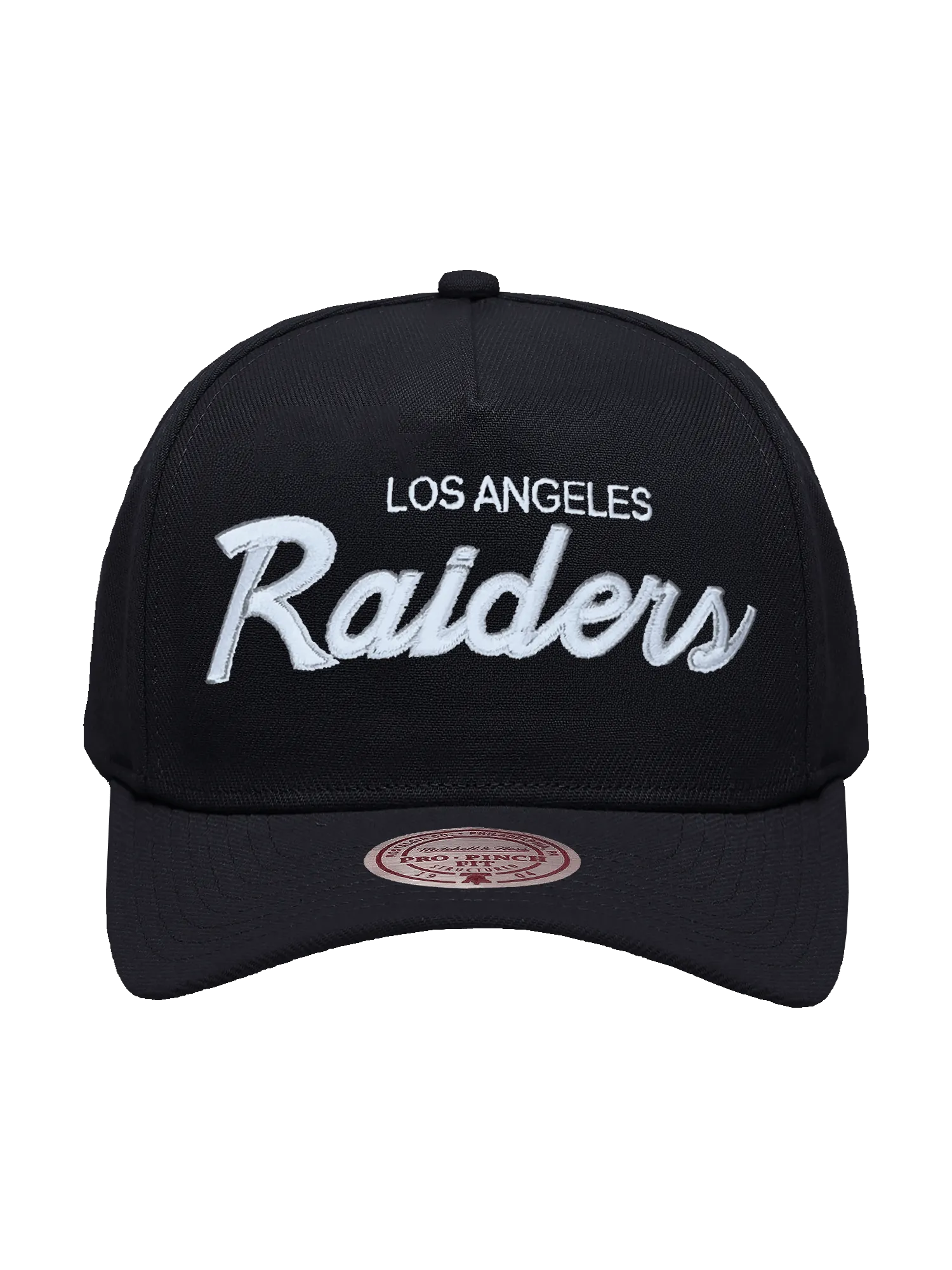 Las Vegas Raiders Mitchell & Ness NFL Script Pro Pinch Snapback Hat - Black