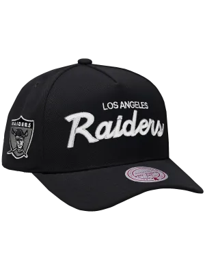 Las Vegas Raiders Mitchell & Ness NFL Script Pro Pinch Snapback Hat - Black