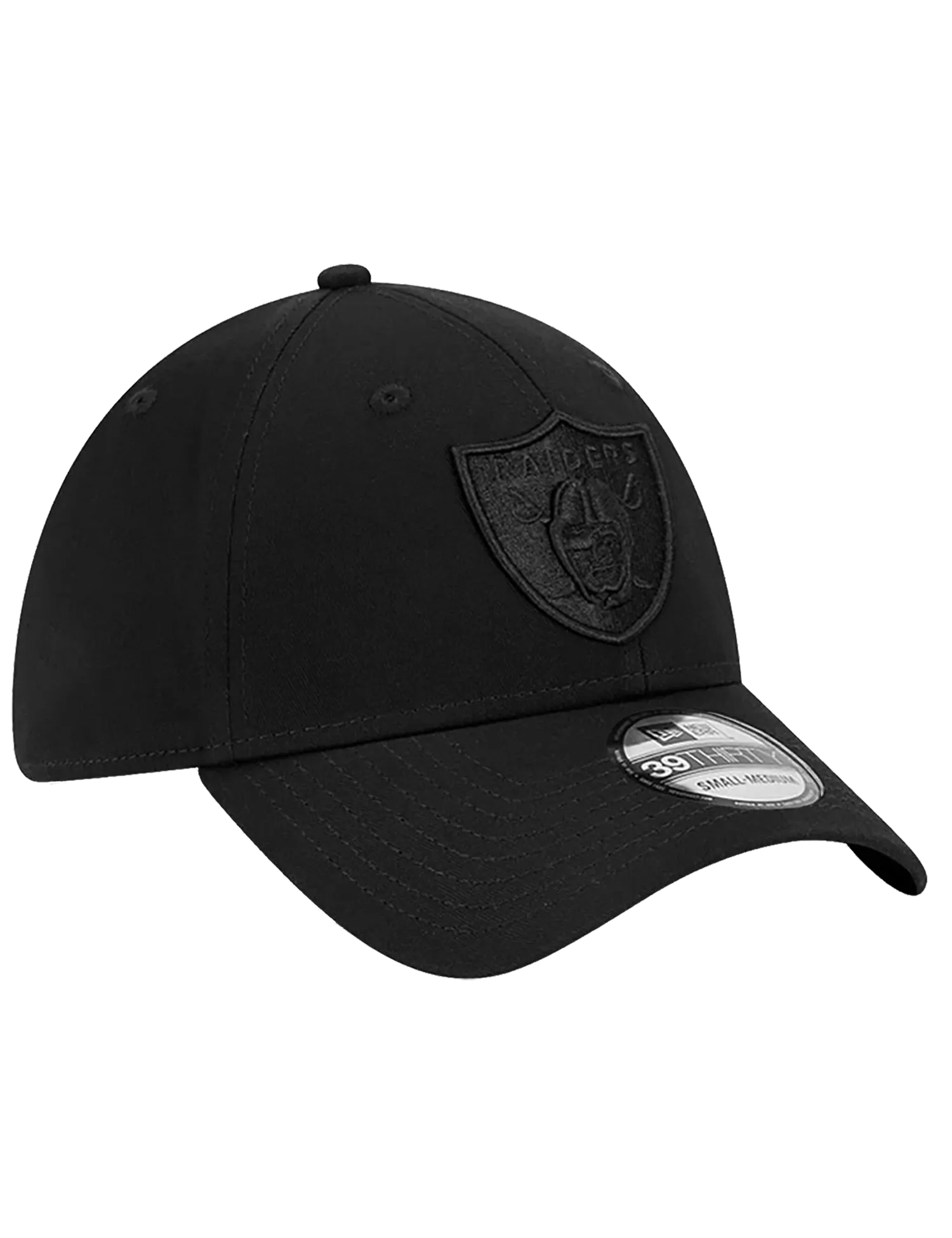 Las Vegas Raiders New Era NFL Black On Black 39THIRTY Stretch-Fit Hat - Black