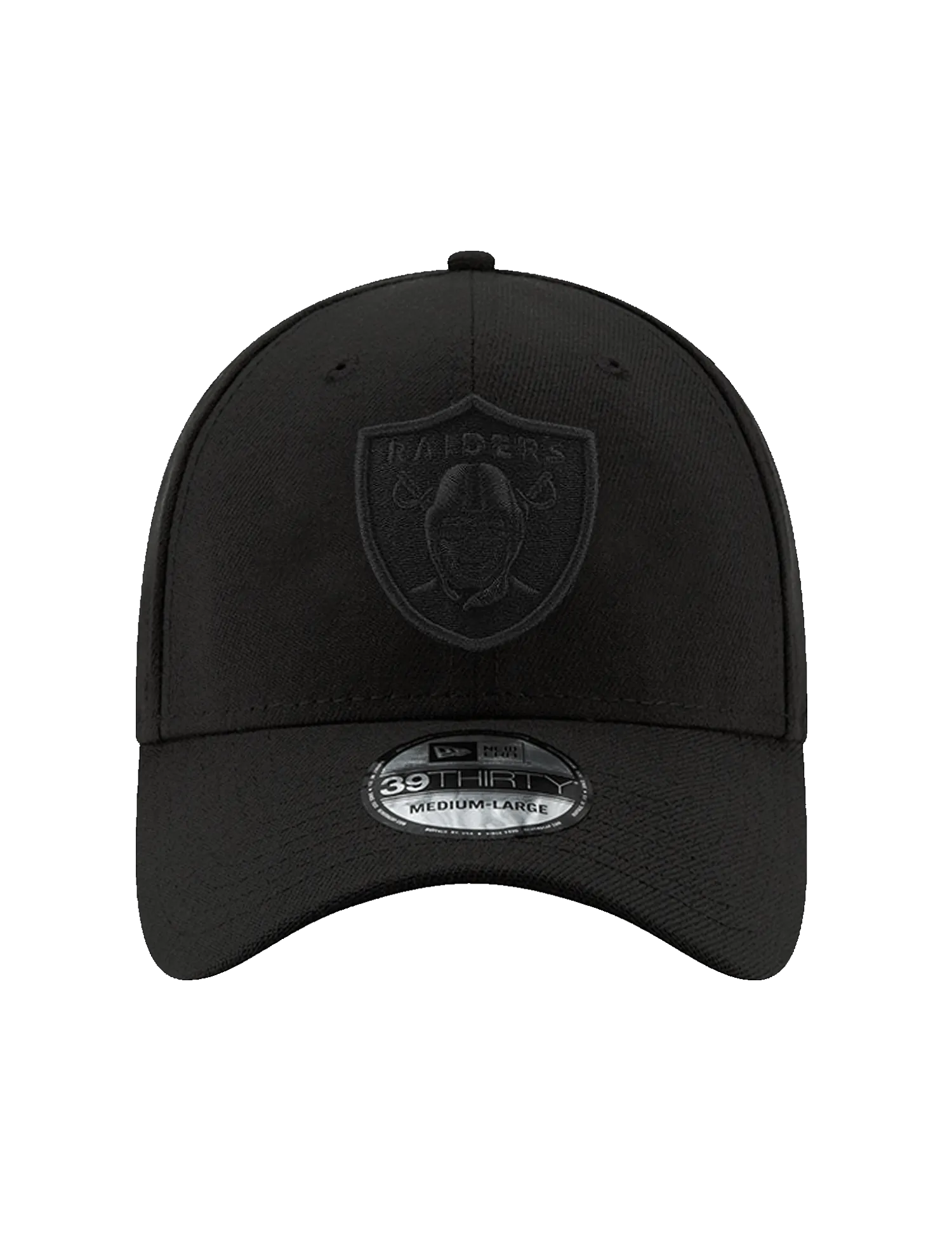 Las Vegas Raiders New Era NFL Black On Black 39THIRTY Stretch-Fit Hat - Black