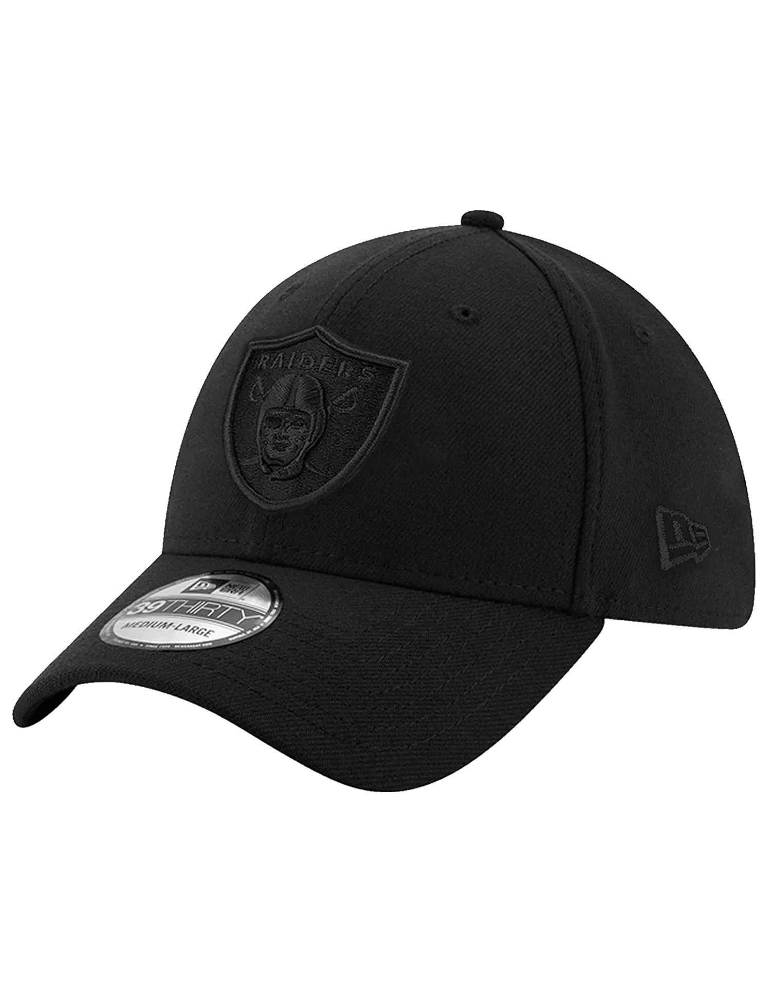 Las Vegas Raiders New Era NFL Black On Black 39THIRTY Stretch-Fit Hat - Black