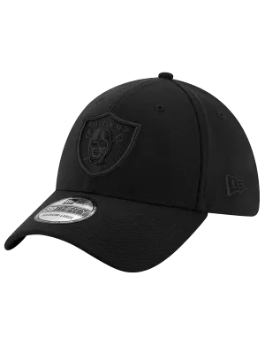 Las Vegas Raiders New Era NFL Black On Black 39THIRTY Stretch-Fit Hat - Black