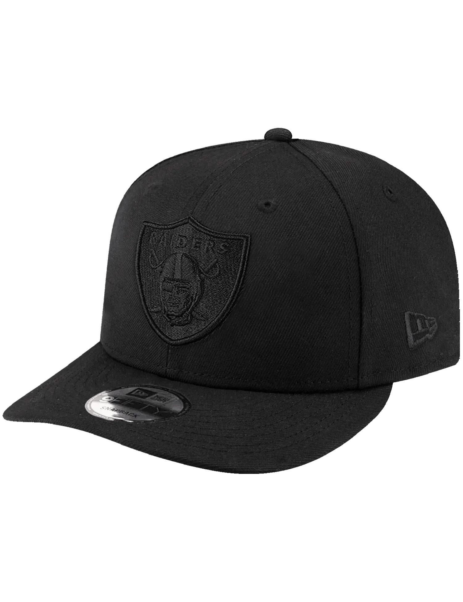 Las Vegas Raiders New Era NFL Black On Black 9FIFTY Pre-Curved Snapback Hat