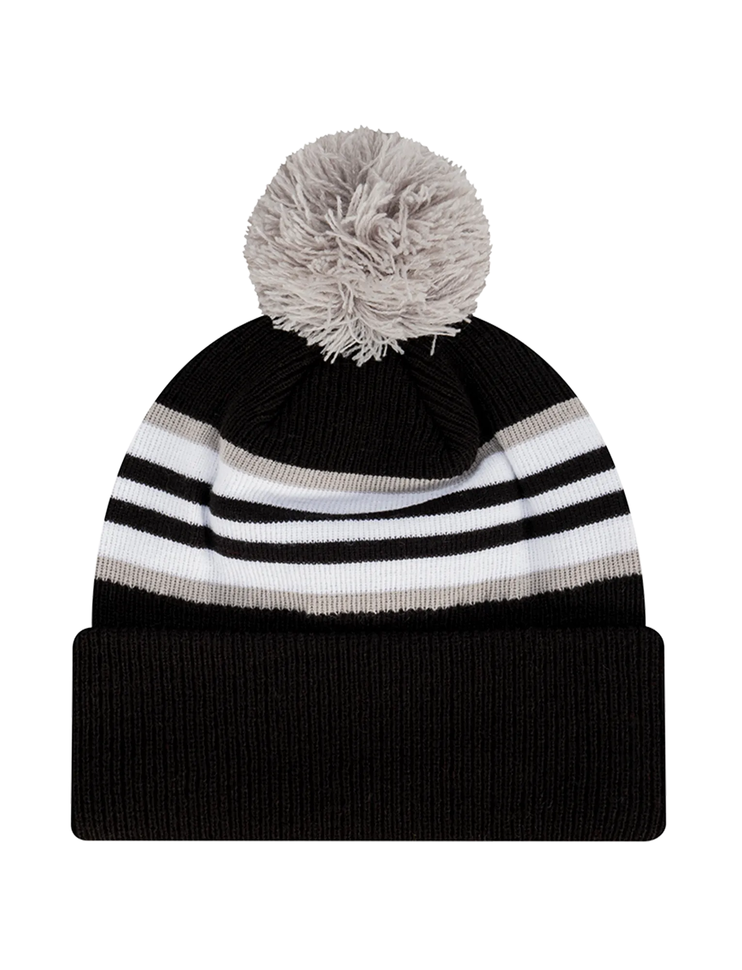 Las Vegas Raiders New Era NFL Stripe Hit Knit Beanie - Black