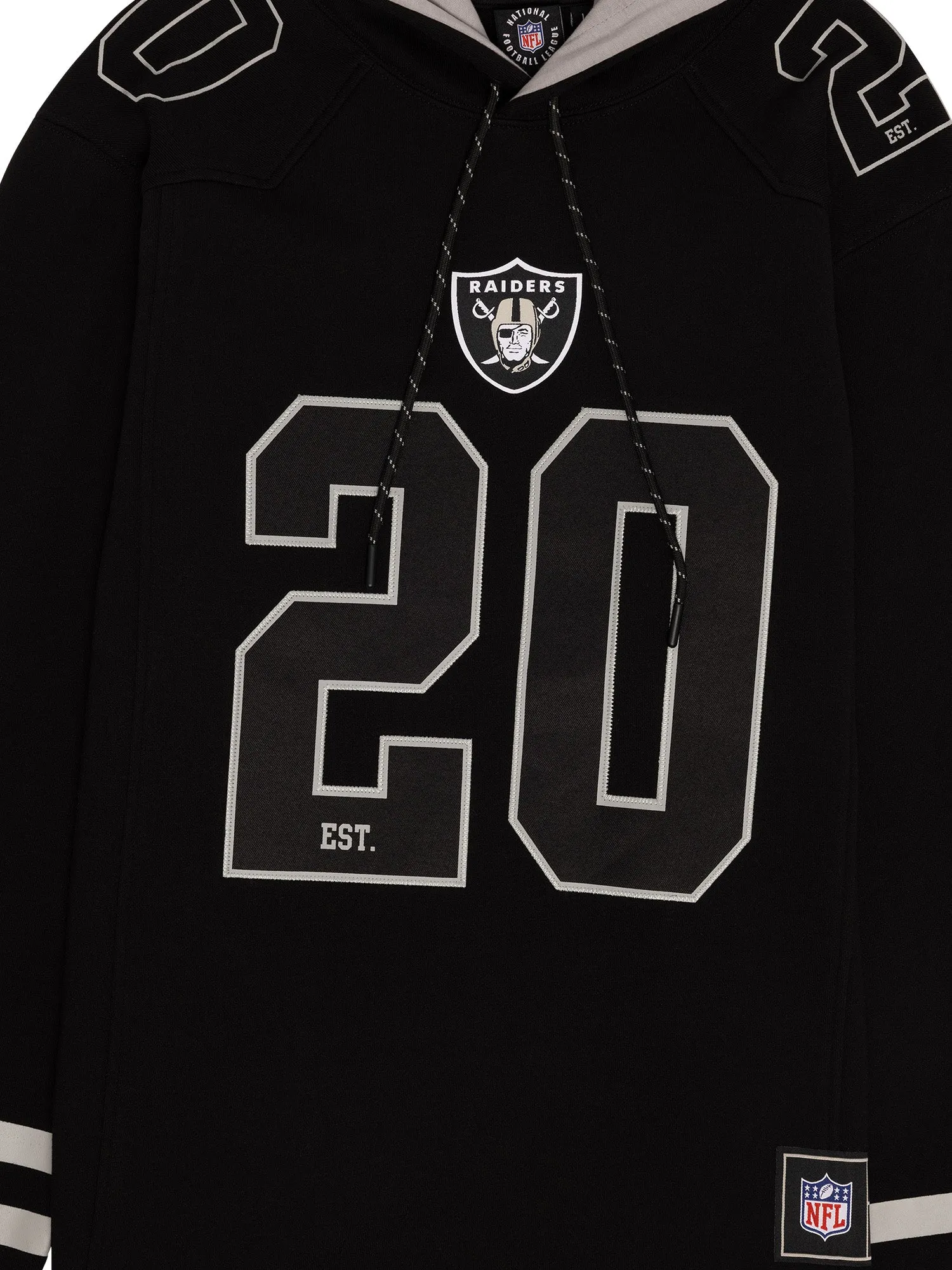 Las Vegas Raiders NFL Foundation Panel Hoodie Jumper - Black